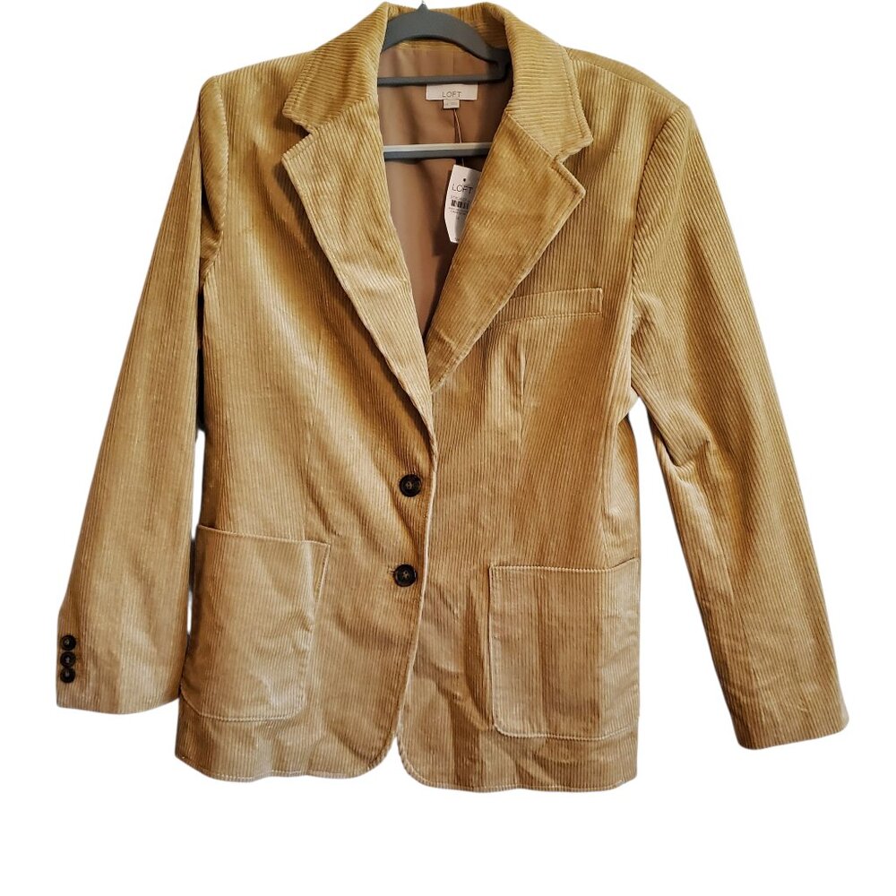 Loft Camel Corduroy Blazer Pocket NWT